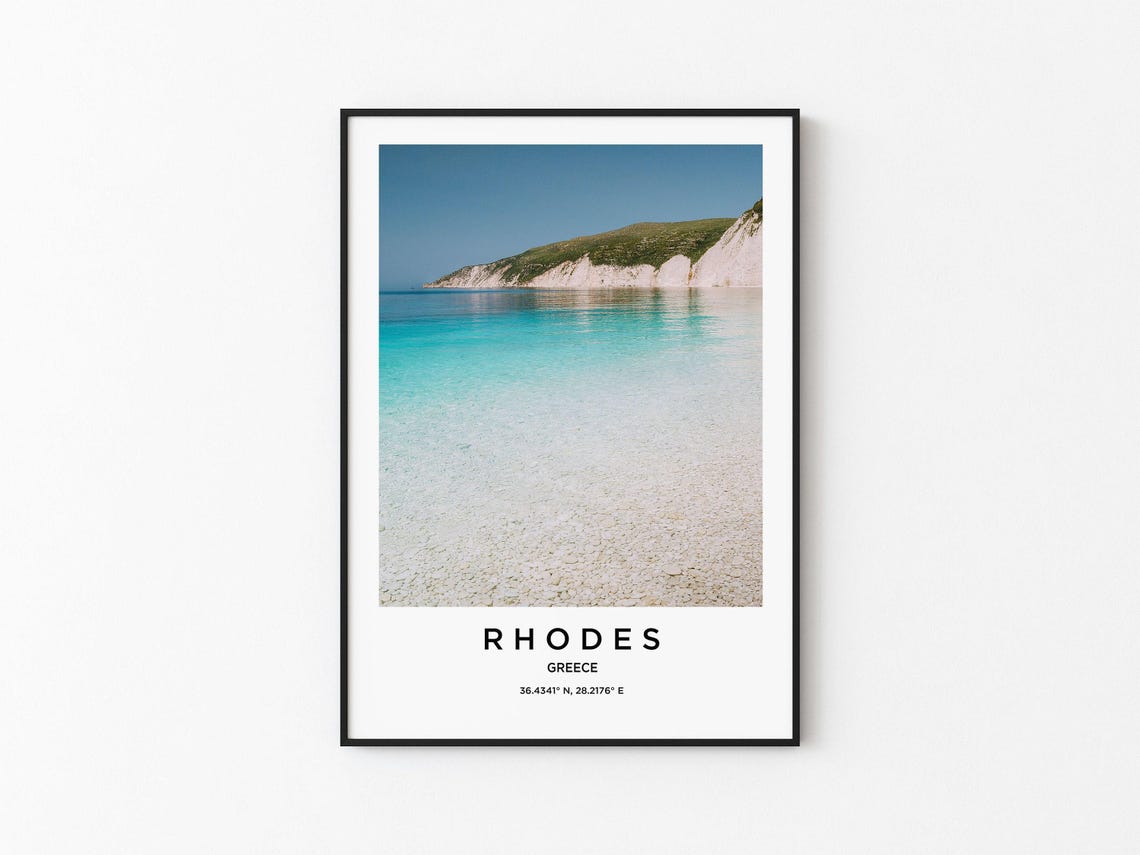 Rhodes Art Rhodes Print Rhodes Poster Rhodes Art Rhodes Photo Rhodes Map Rhodes Painting Rhodes Travel