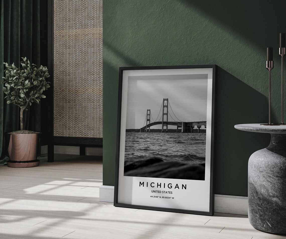 Michigan Travel Poster, Travel & Places Map Art - Image 2