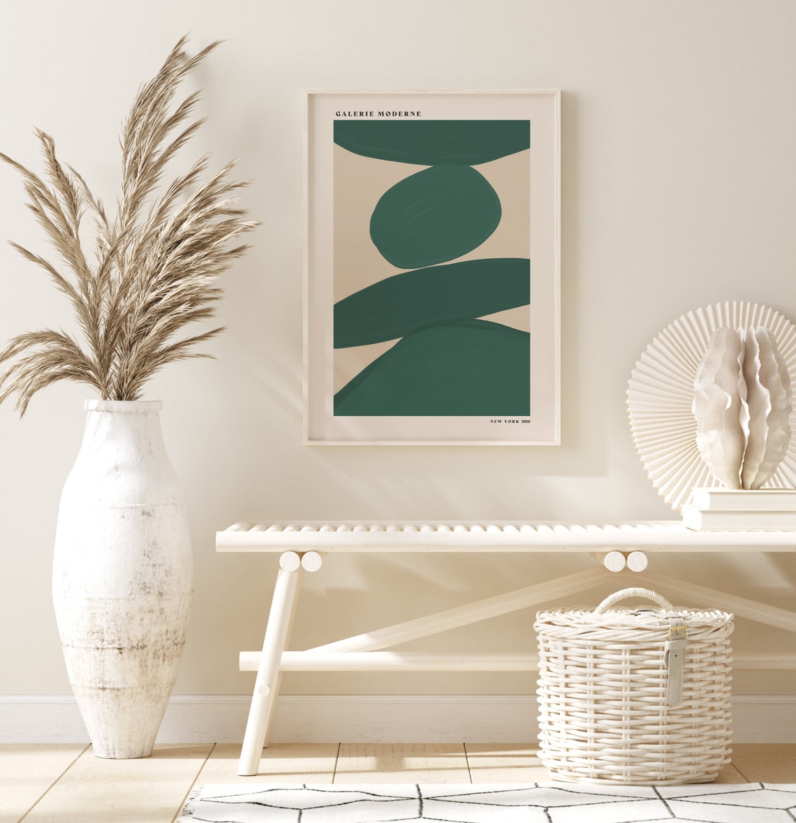 Galerie Moderne Deep Green Organic Shapes Minimalist Abstract Poster - Image 3