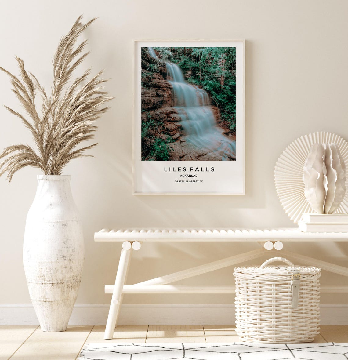 Liles Falls Arkansas Tiered Waterfall Forest Rocks Travel Poster - Image 3