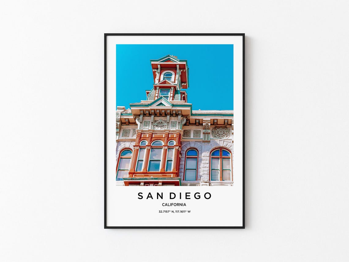 San Diego California Historic Brick Tower Building Photo Poster