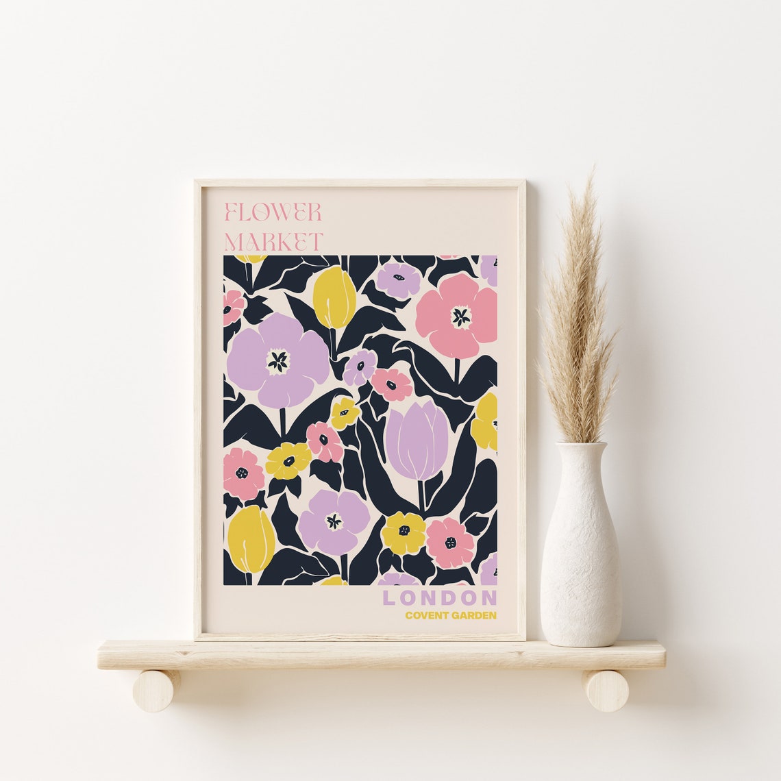 London Covent Garden Flower Market Bold Poppy Pattern Poster - Image 2