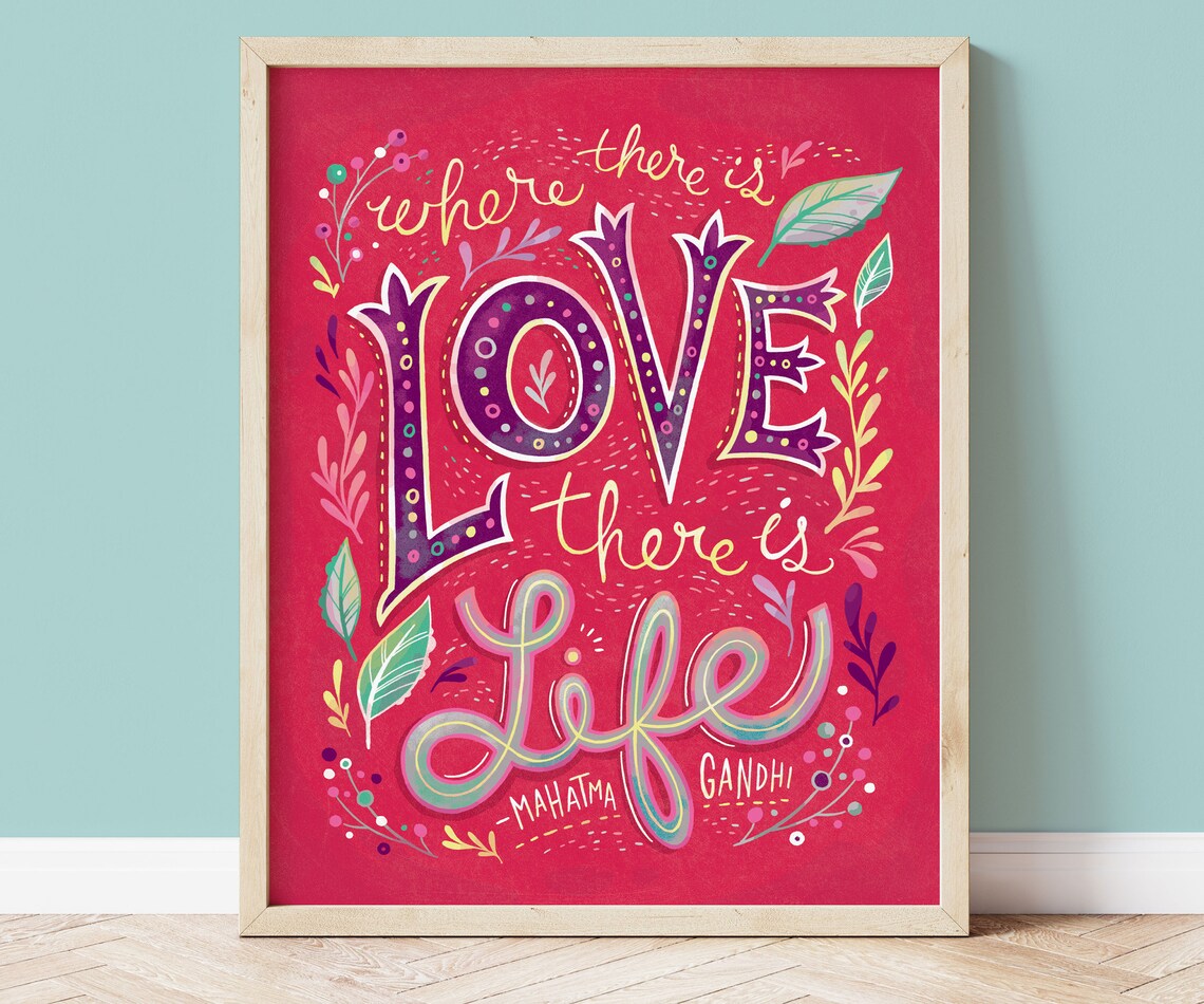 Gandhi Inspirational Quote Colorful Art Print
