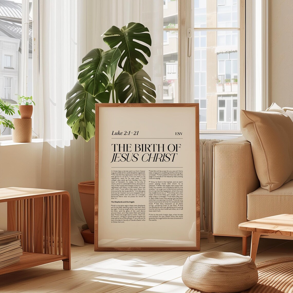 The Birth of Jesus Christ Bible Verse Art Print - Image 4