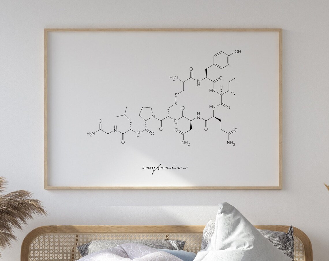 Oxytocin Molecule Minimalist Art Print, Love