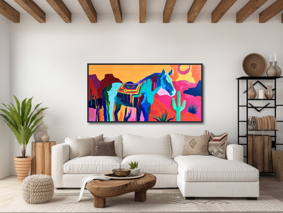 Southwestern Horse, Western Desert Landscape Art Print - Image 3