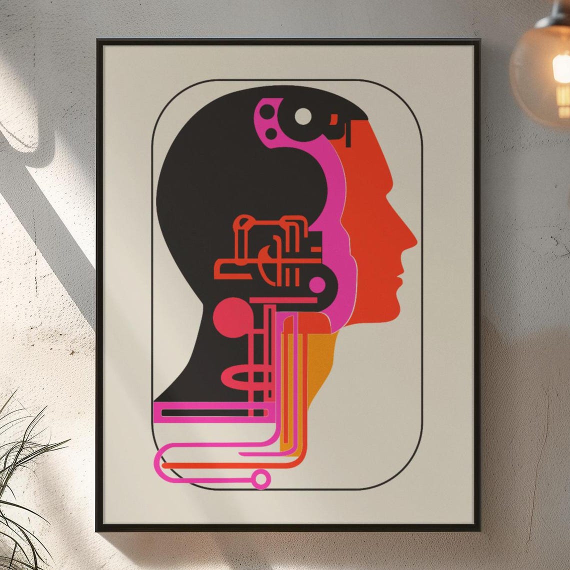 Futuristic Cybernetic Mind Abstract Art Illustration On Premium Matte Paper Poster