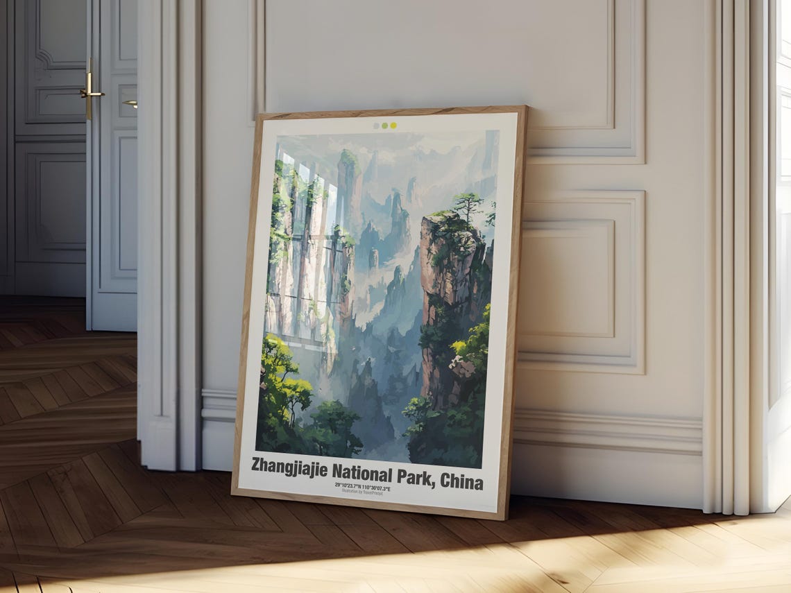 Zhangjiajie Poster Zhangjiajie National Park Poster China National Park Poster China Travel Poster - Image 2