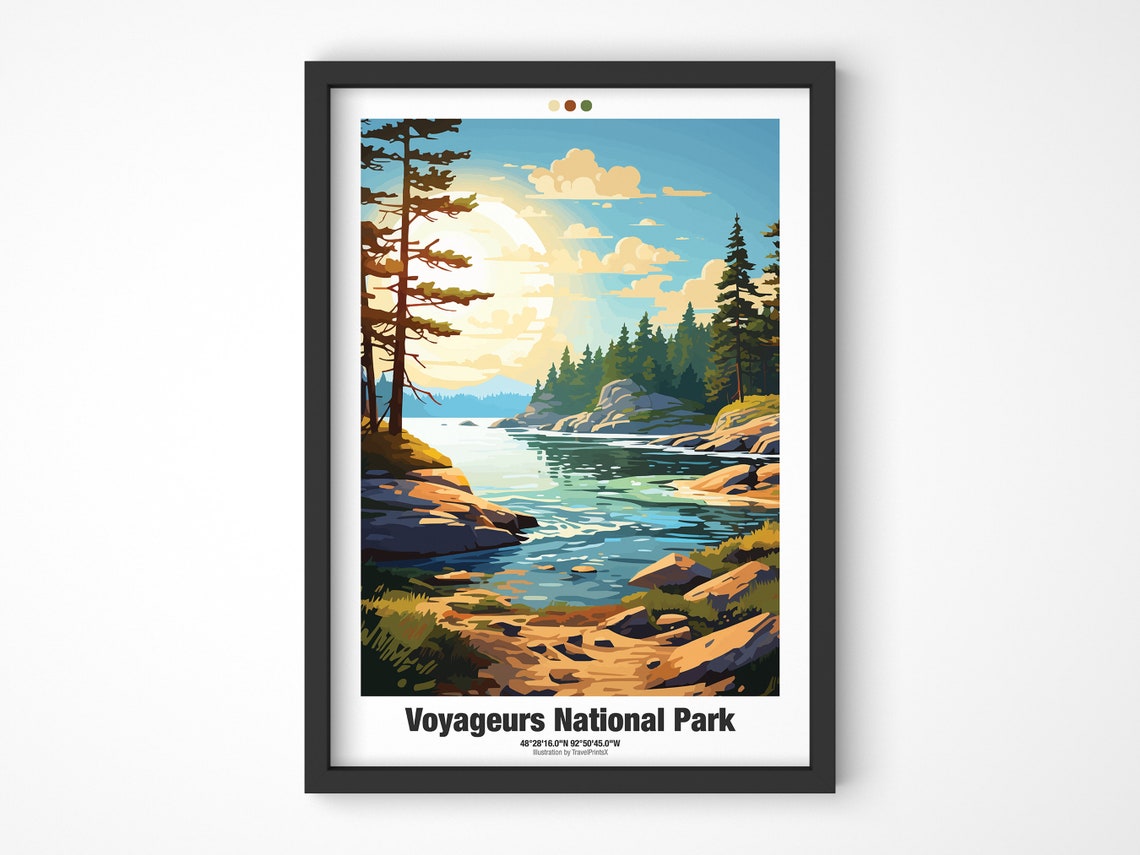 Voyageurs National Park Travel Poster Minnesota Travel Poster Usa National Park Travel Poster