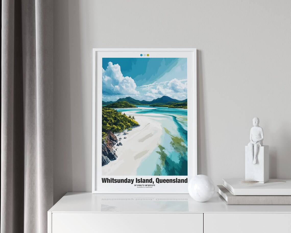 Whitsunday Island Queensland Australia Travel Poster White Sand Beach - Image 3