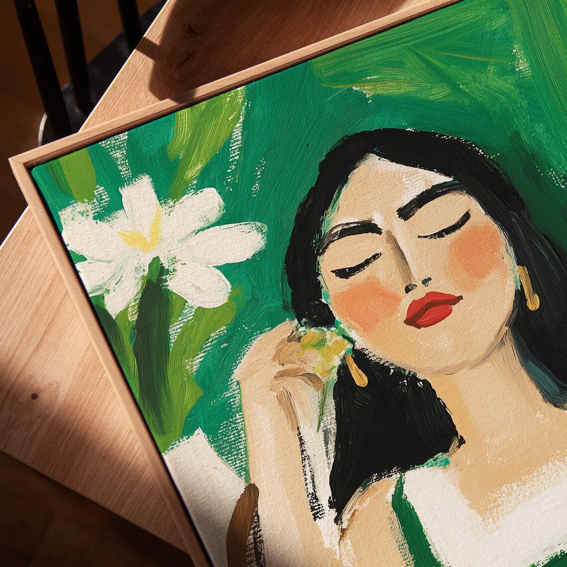 Bold Woman With Red Lips, Modern Portrait Art Print - Image 2
