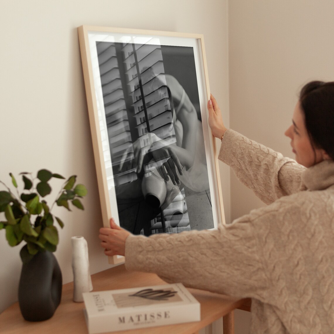 Poignant Ballet Repose, Black And White Art Print - Image 3