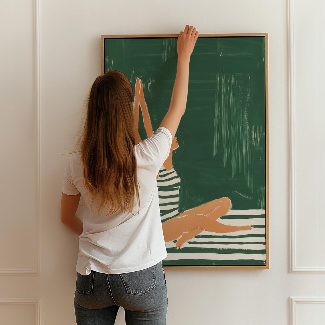 Woman Stretching, Minimalist Wellness Decor - Image 2