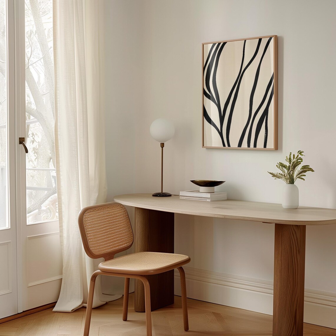 Minimalist Abstract Line Art, Modern Neutral Decor - Image 5