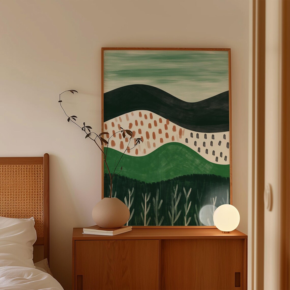 Abstract Green Travel Mountain Art Print - Image 5
