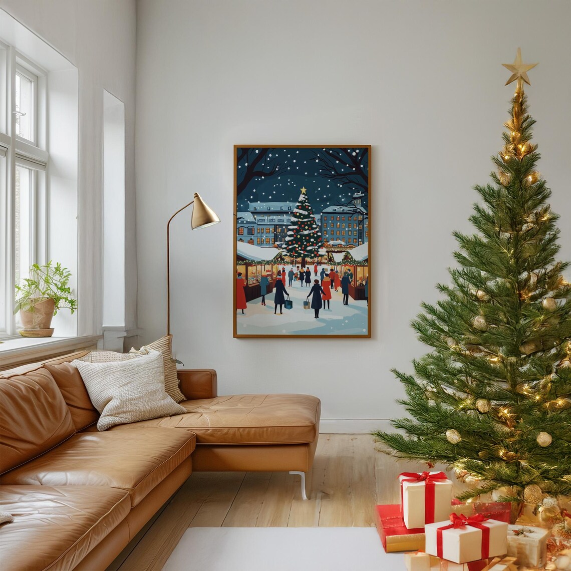 Festive Retro Christmas Market, Mid Century Nostalgic Holiday - Image 2