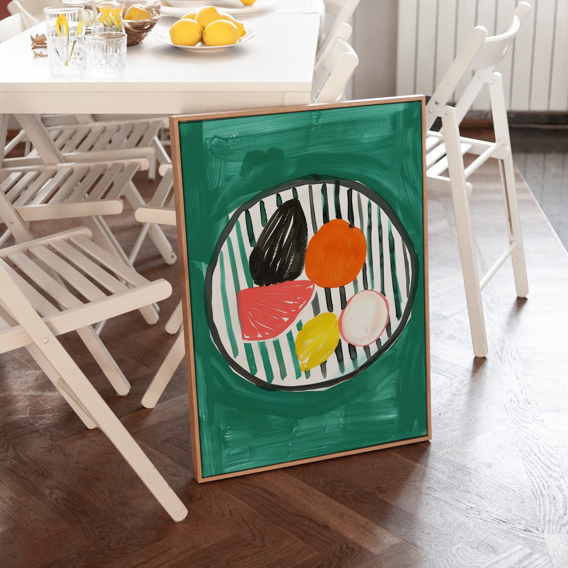 Abstract Fruit Bowl Art Print, Colorful Kitchen Illustration - Image 4