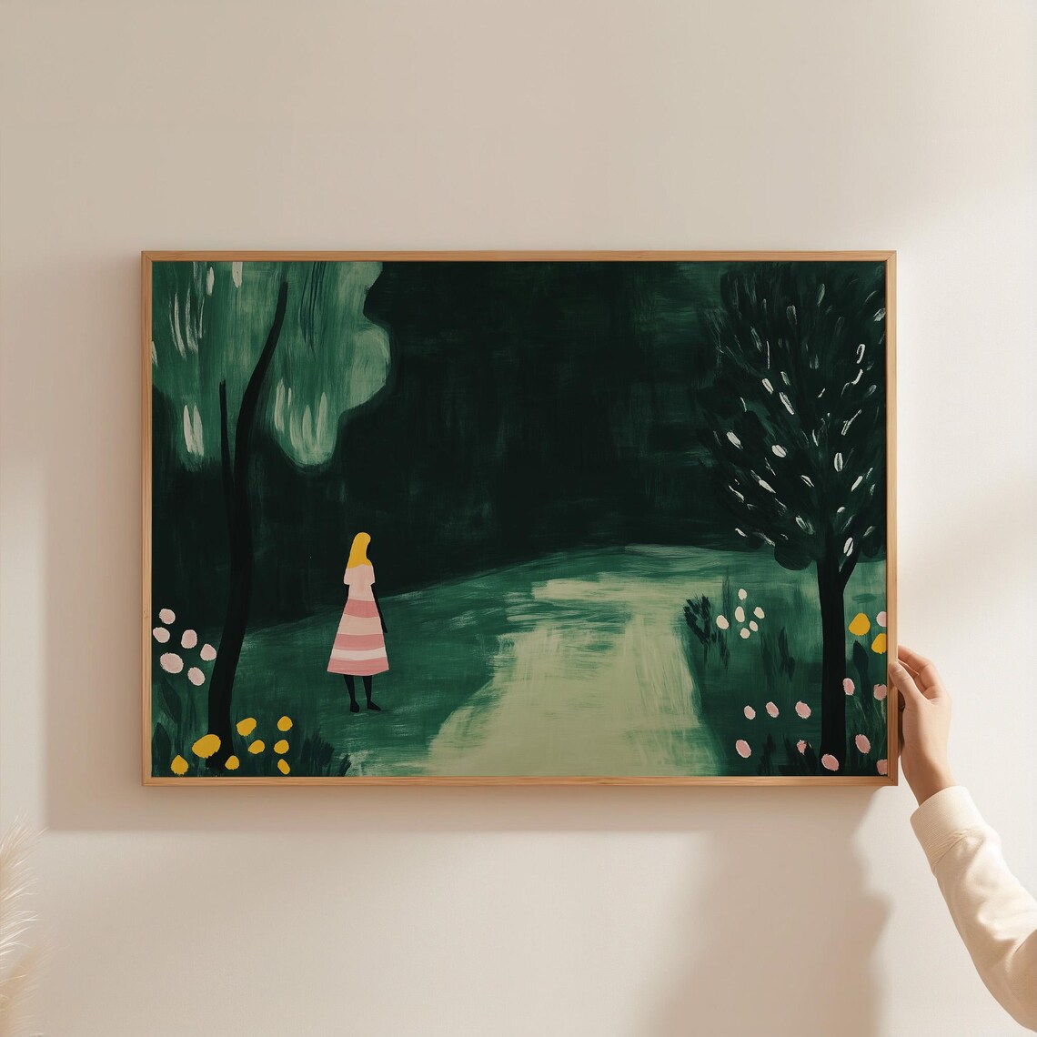 Minimalist Girl In Forest, Abstract Nature Scene - Image 2