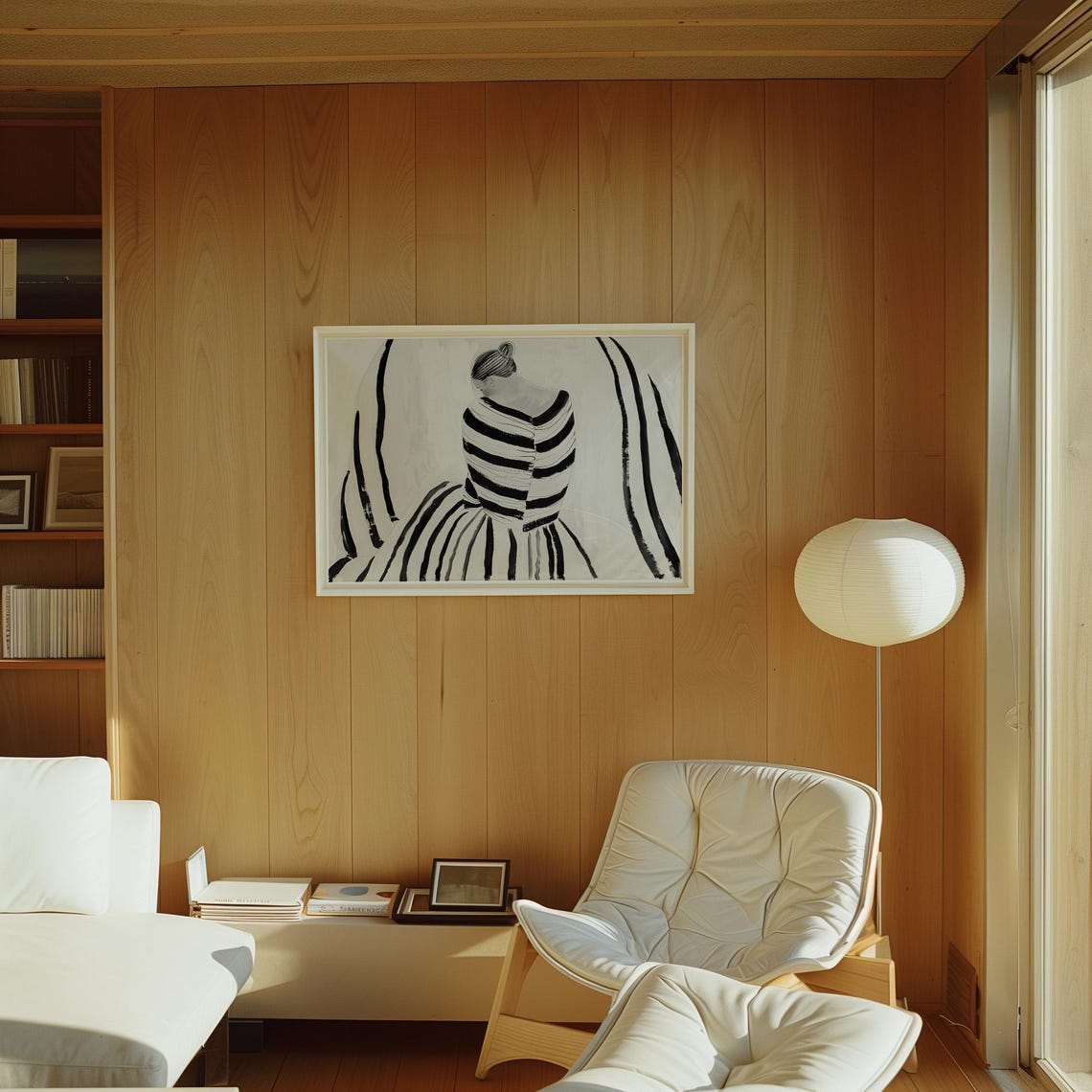 Abstract People Art Print, Mid Century Minimalist - Image 3