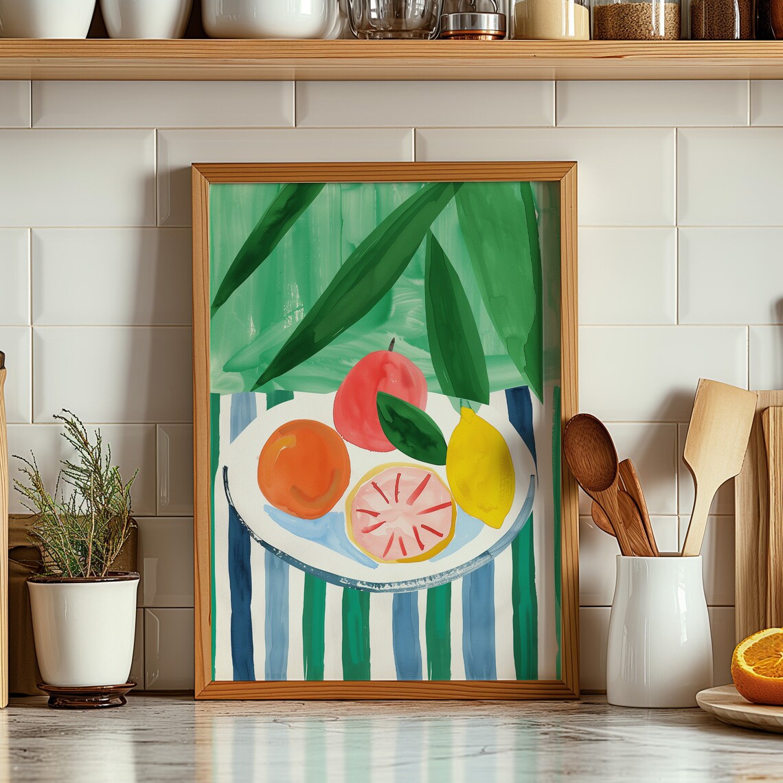 Abstract Fruit Bowl Art Print, Matisse Style - Image 4