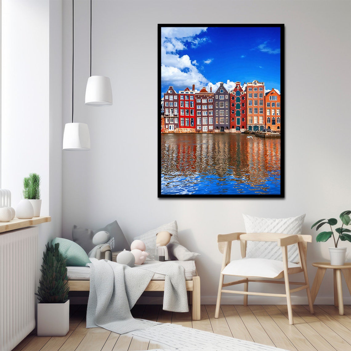 Sea Poster Painting Landscape Poster Sea Poster Home Landscape Wall Decor Colorful Houses Colorful City - Image 3