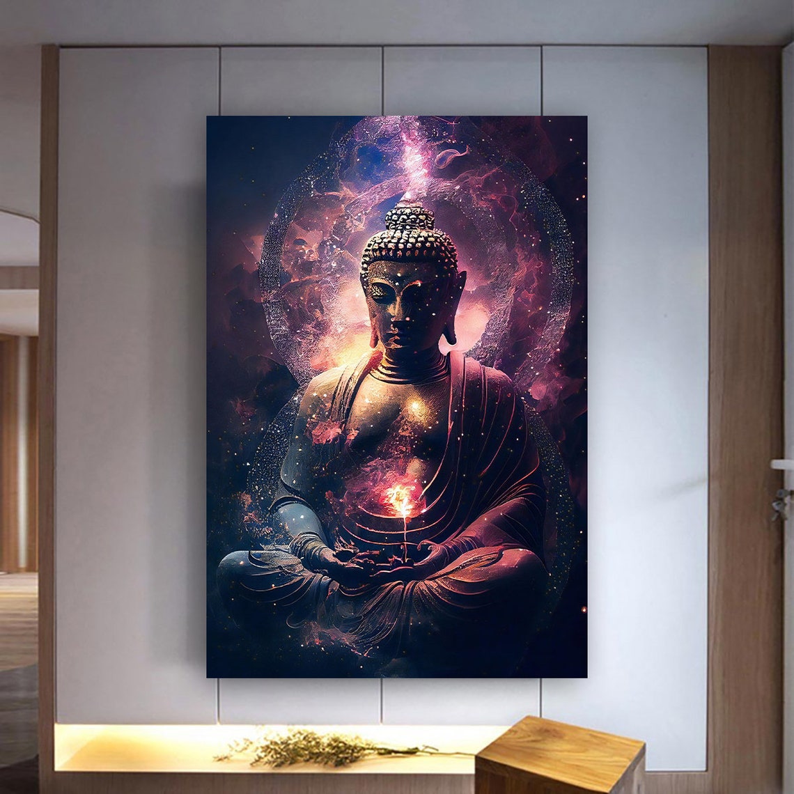 Cosmic Buddha Meditating Galaxy Nebula Spiritual Space Art Poster - Image 3