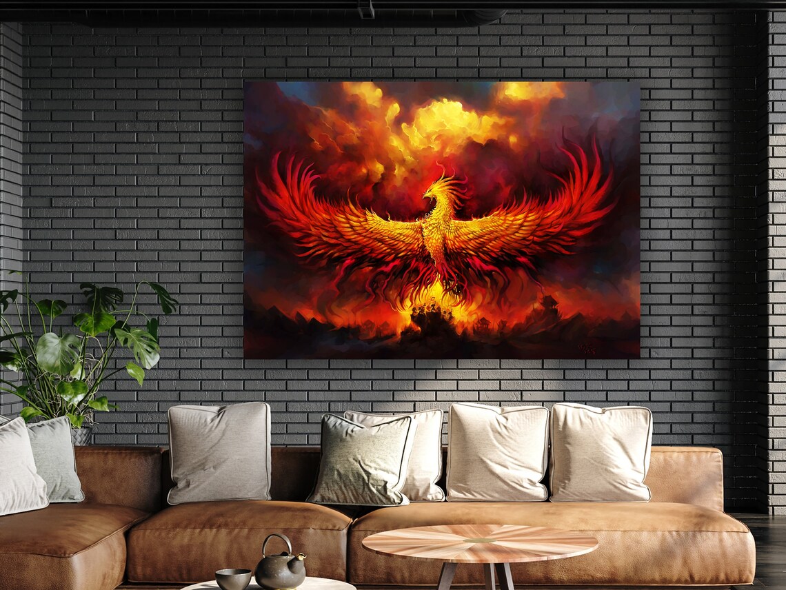 Phoenix Design Wall Art Print Wall Hanging Decor African Home Decor Wall Art Living Room Wall Decor - Image 2