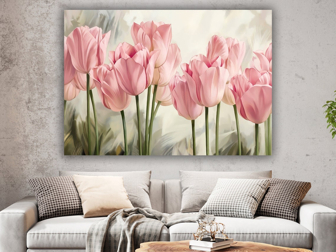 Pink Roses Painting, Floral Wall Art - Image 3