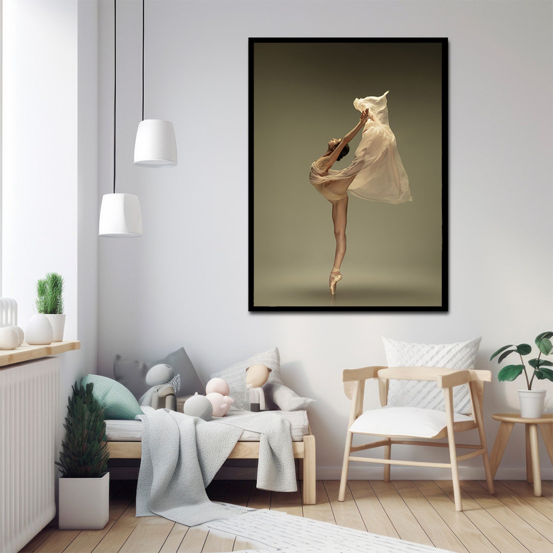 Ballet Woman Painting Ballet Poster Dance Woman Art Printed Painting Elegant Woman Wall Art Ballet Choreography Painting Dancing In The Air - Image 3