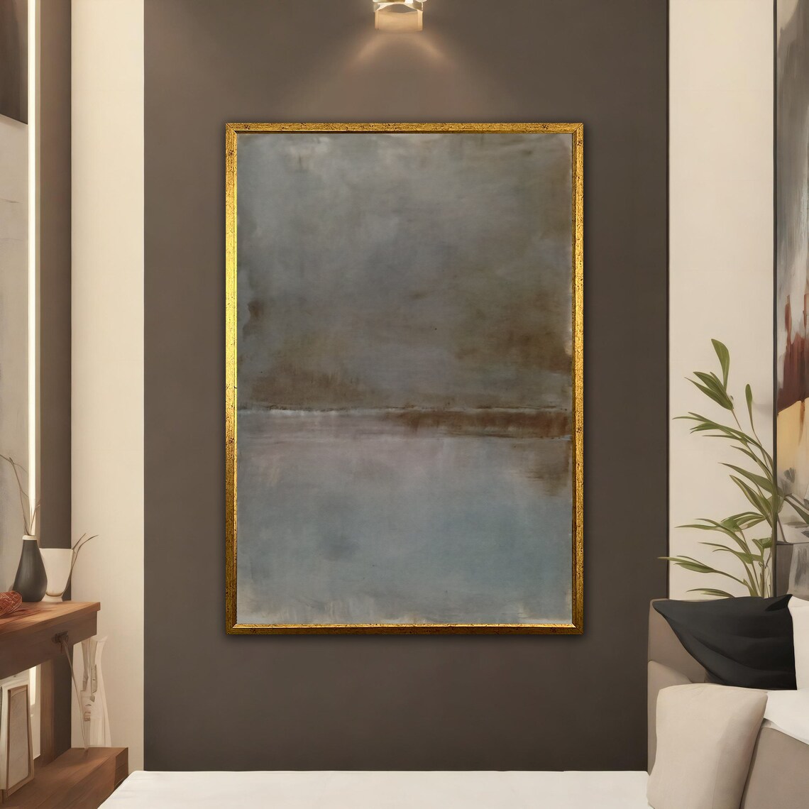 Mark Rothko Grey White Abstract Painting - Image 2