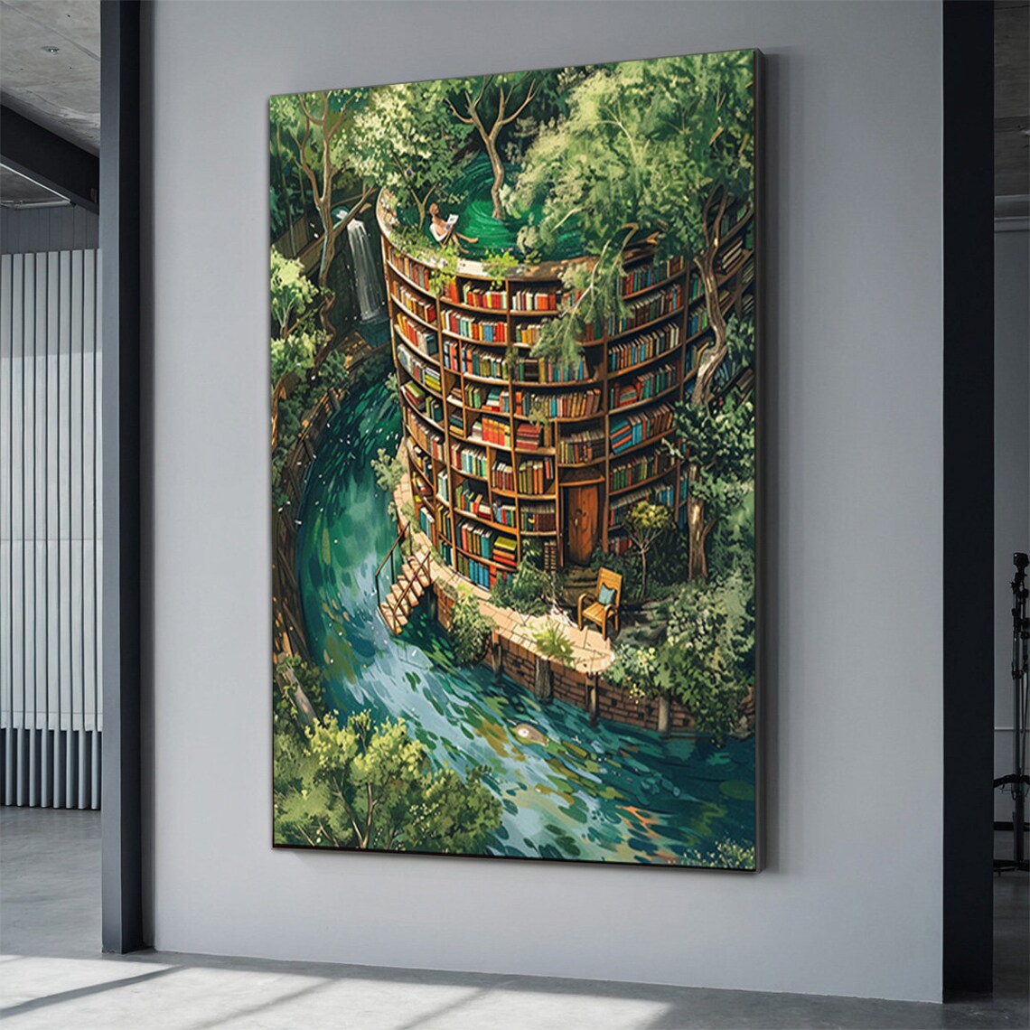Surreal Library, Home Library Decor Art Print - Image 3