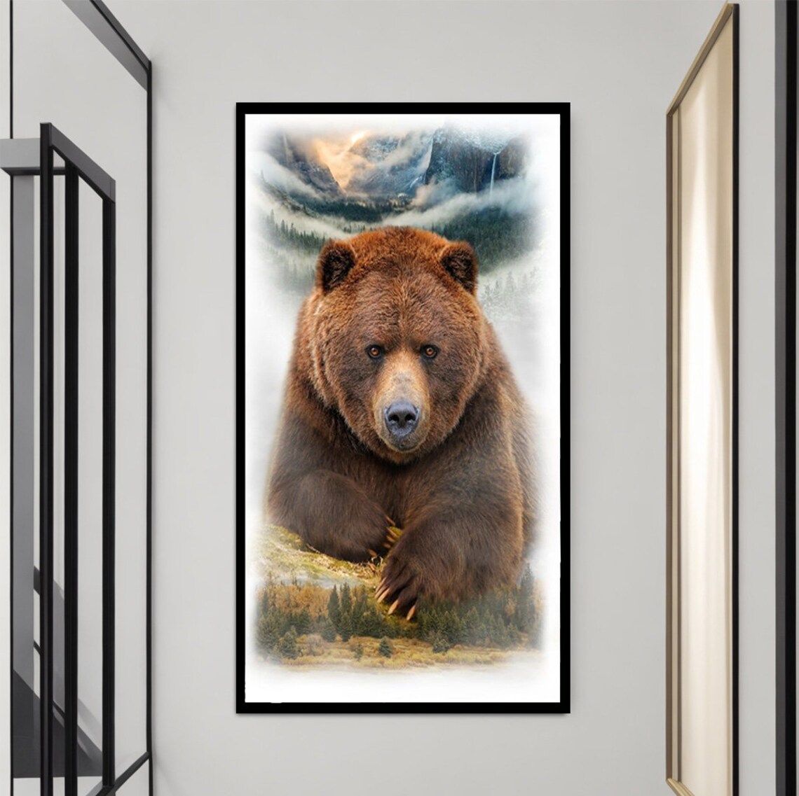 Brown Bear Painting, Wild Bear Art Print - Image 2