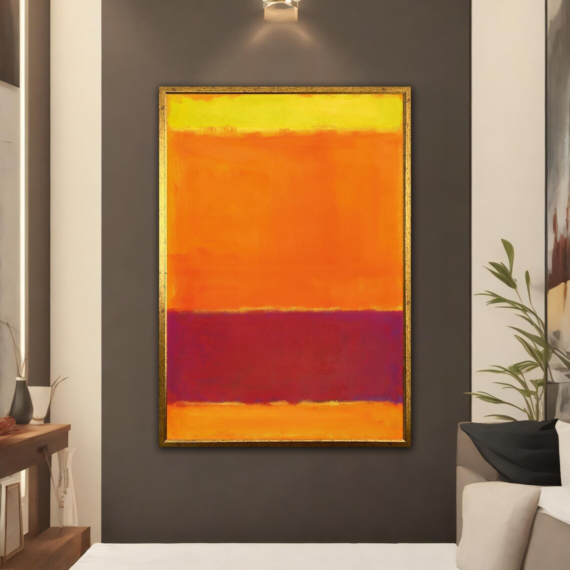 Orange And Red Print Mark Rothko Style Abstract Wall Decor Modern Art