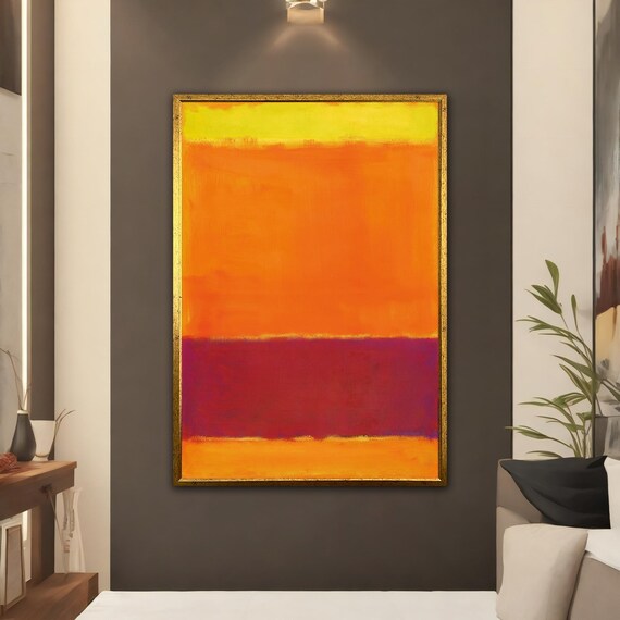 Orange And Red Print Mark Rothko Style Abstract Wall Decor Modern Art