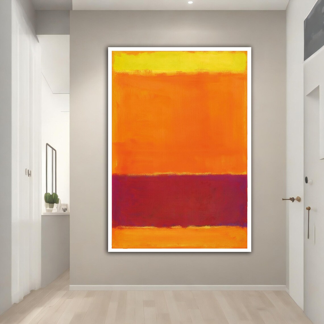 Orange And Red Print Mark Rothko Style Abstract Wall Decor Modern Art - Image 2