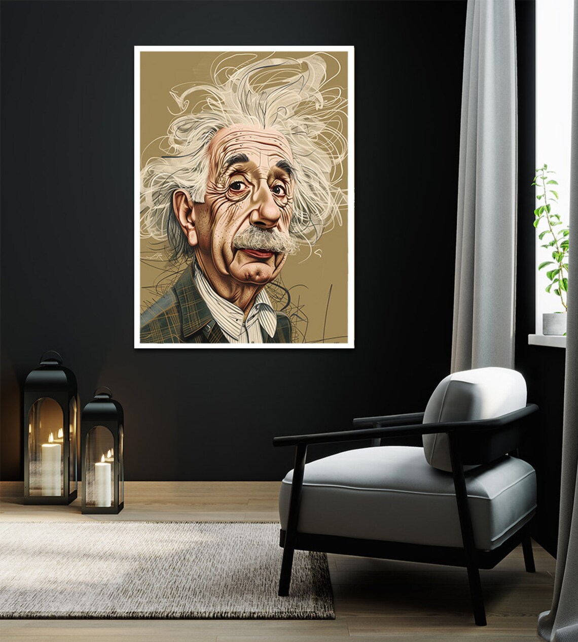 Einstein Illusion Portrait, Pop Art Poster - Image 2