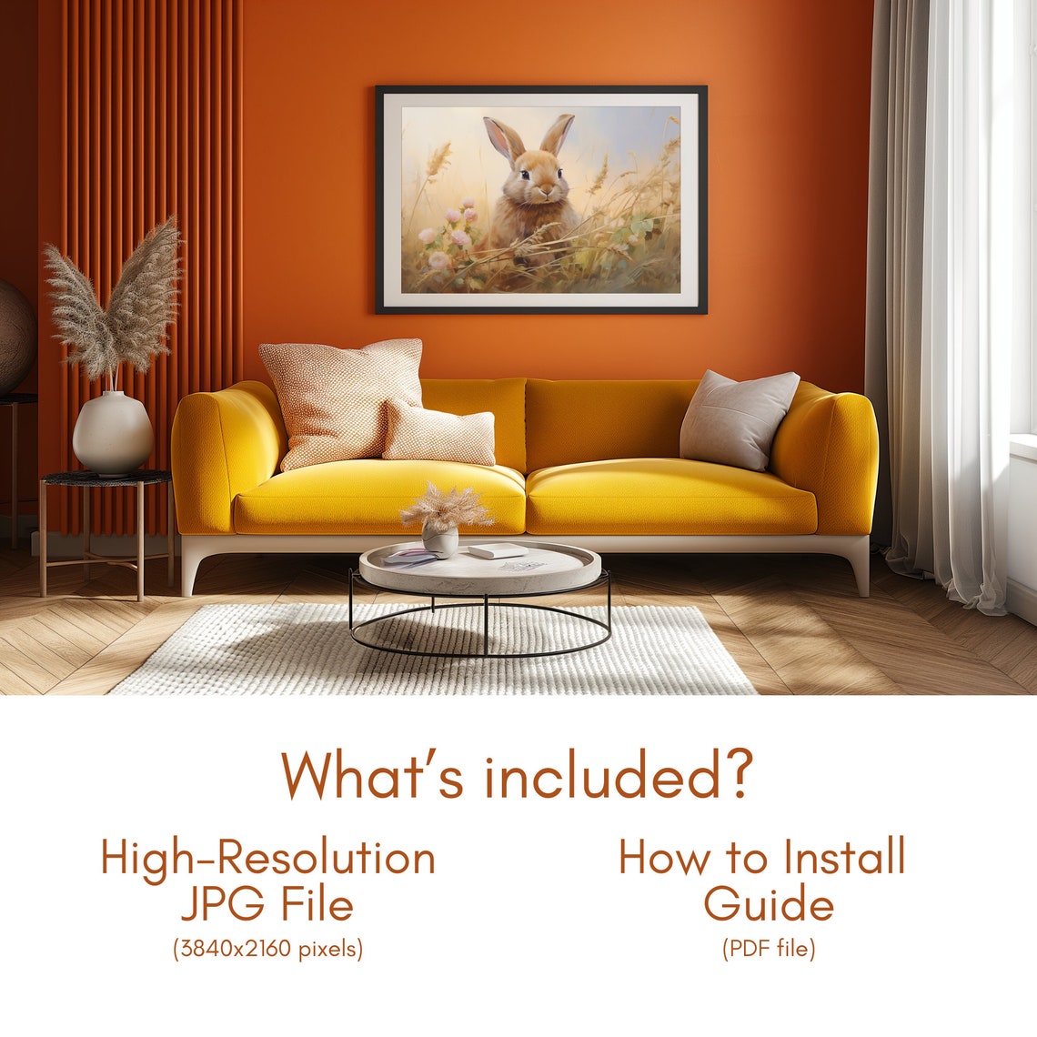 Brown Bunny Rabbit In Golden Wheat Field Spring Meadow Poster - Image 6