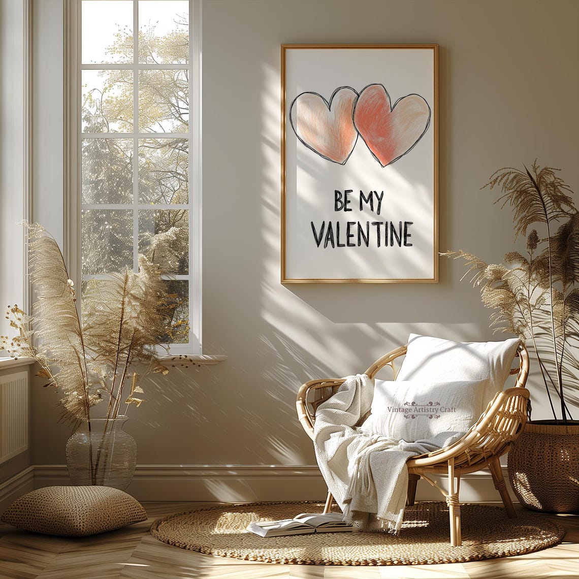 Be My Valentine Heart Card Romantic Gift Box Styled Scene Poster - Image 4