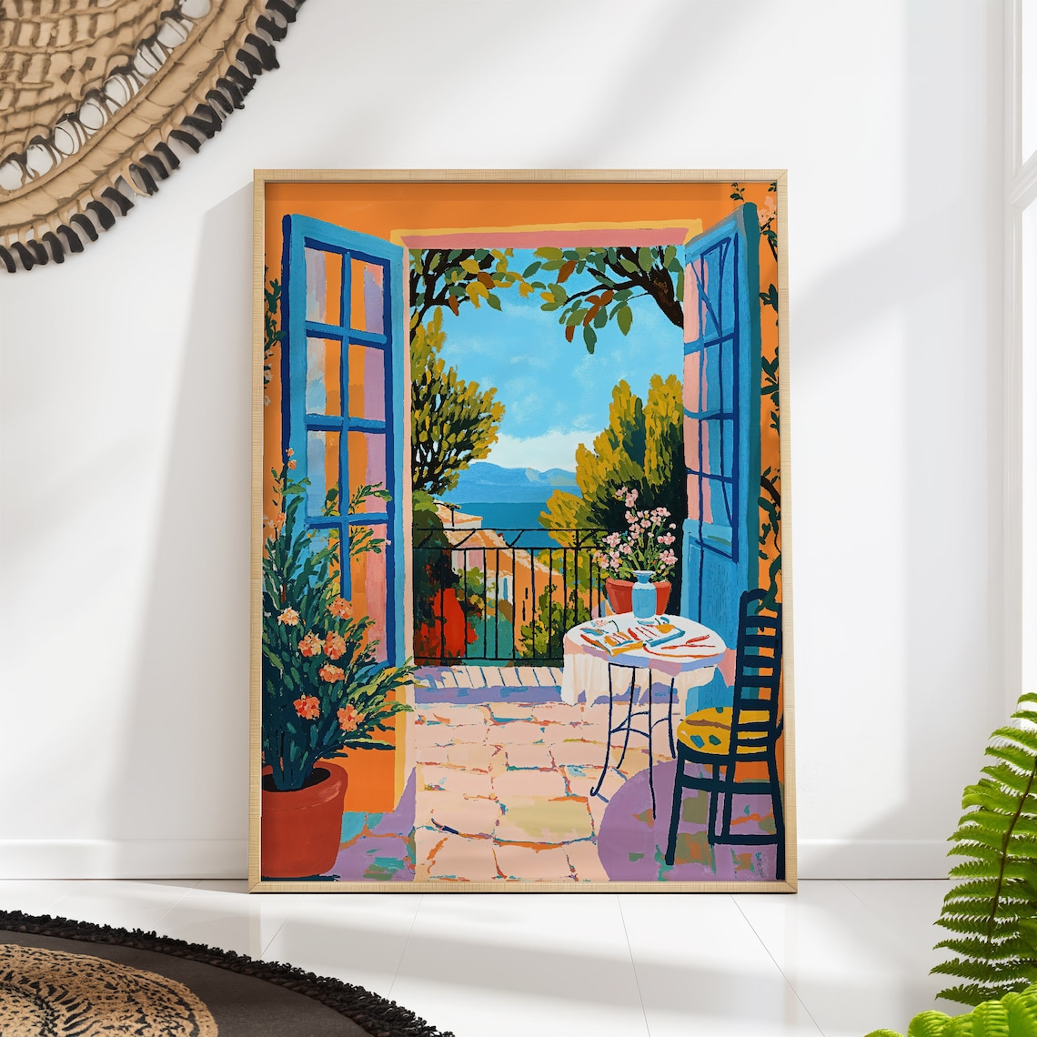Mediterranean Window View, Matisse Inspired Art Print