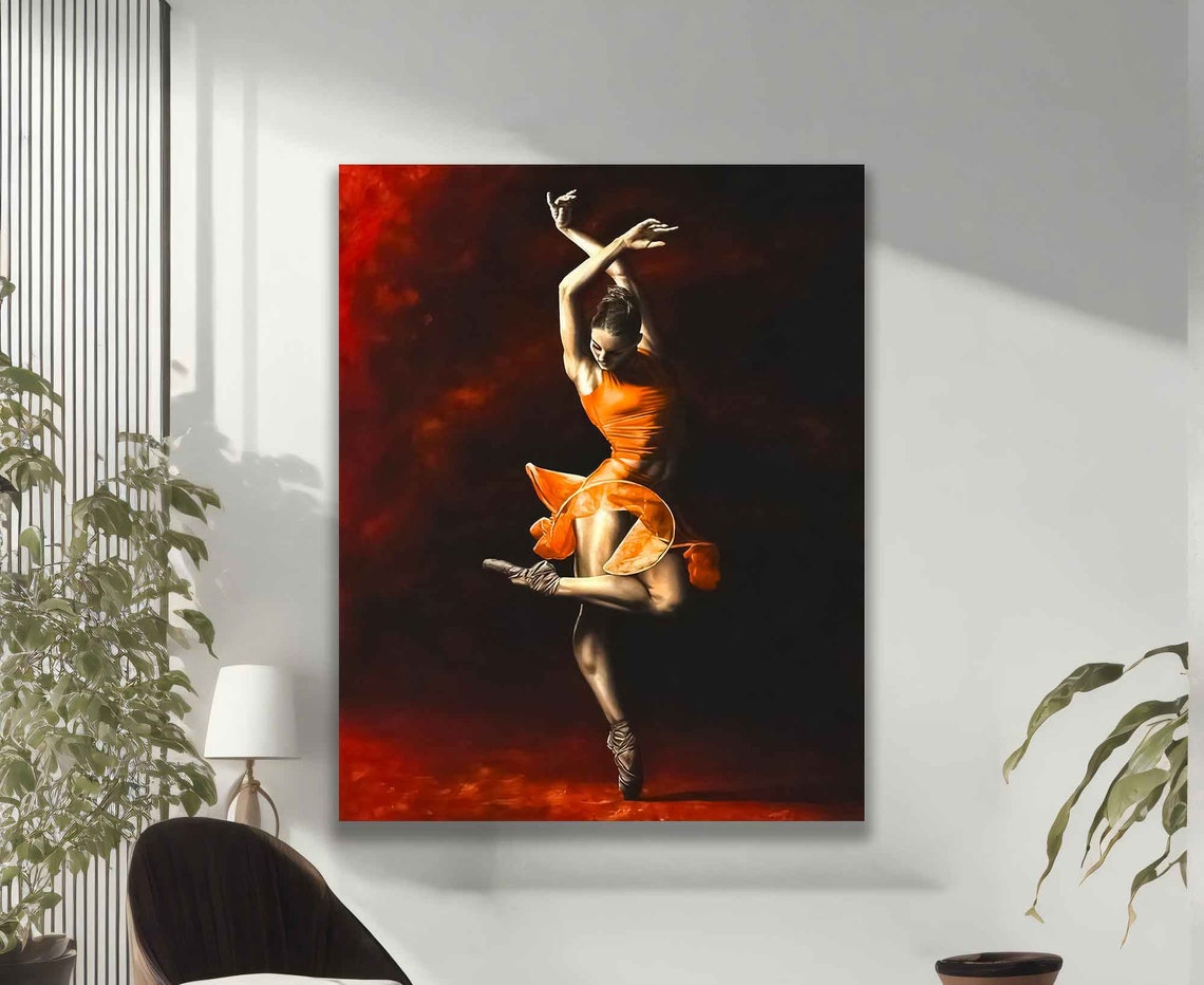 Ballerina Dancer Woman Snat Salsa Girl Poster Sprat Girl Print Music Poster Ballerina Framed Painting - Image 2