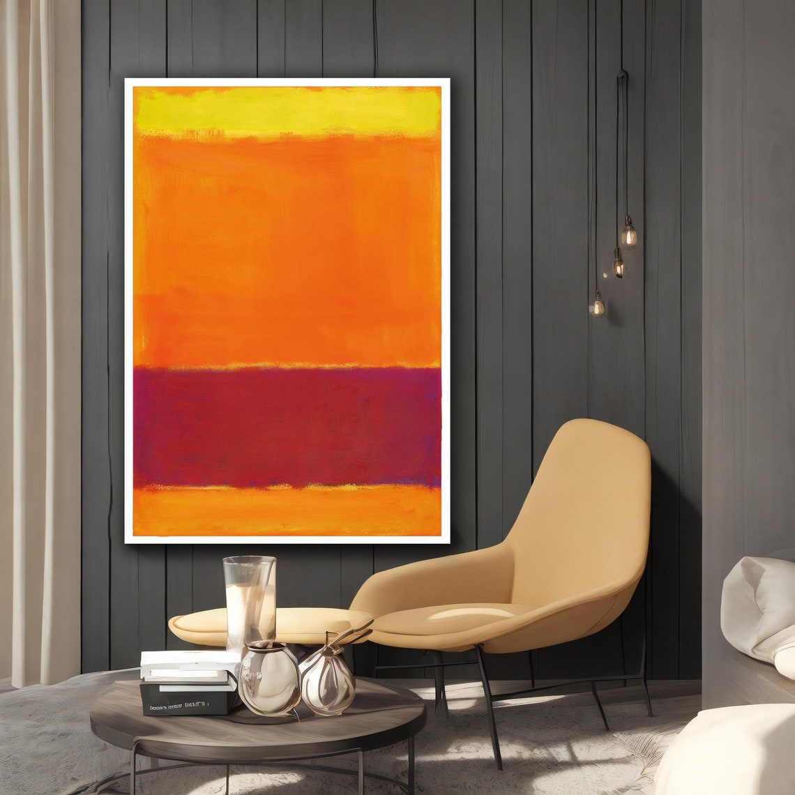 Mark Rothko Style Yellow Orange Red Color Block Abstract Poster - Image 2