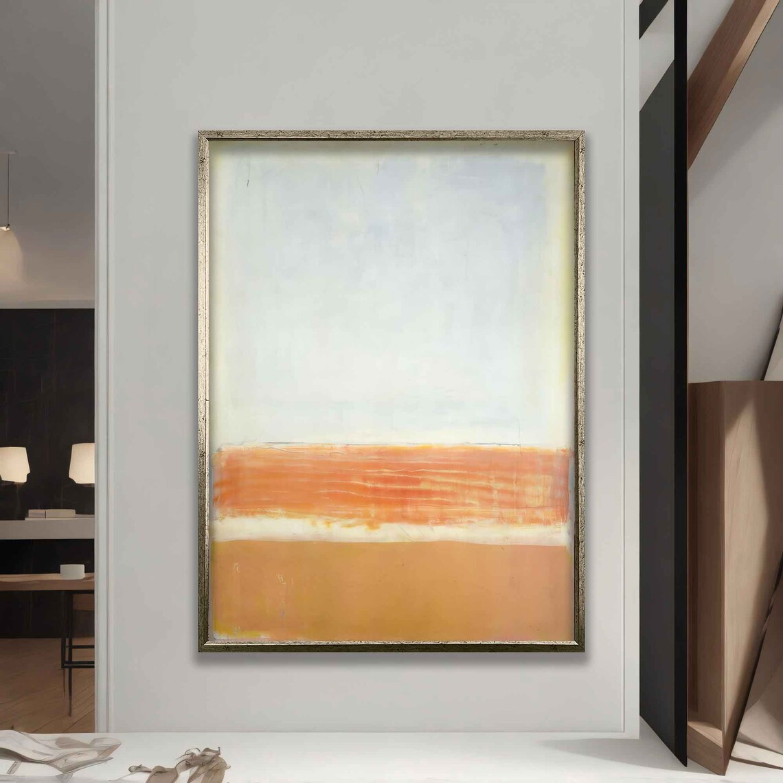 Mark Rothko Orange And White Abstract Art Print - Image 4