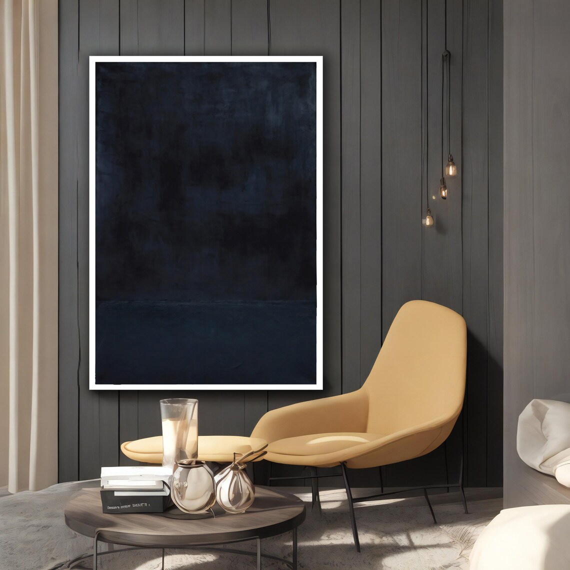 Mark Rothko-Inspired Navy Blue Wall Art Print - Image 2