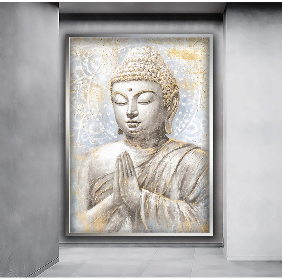 Buddha Print Wall Decor White Buddha Wall Art Buddha Wall Art Spiritual Art Religious Wall Art - Image 5