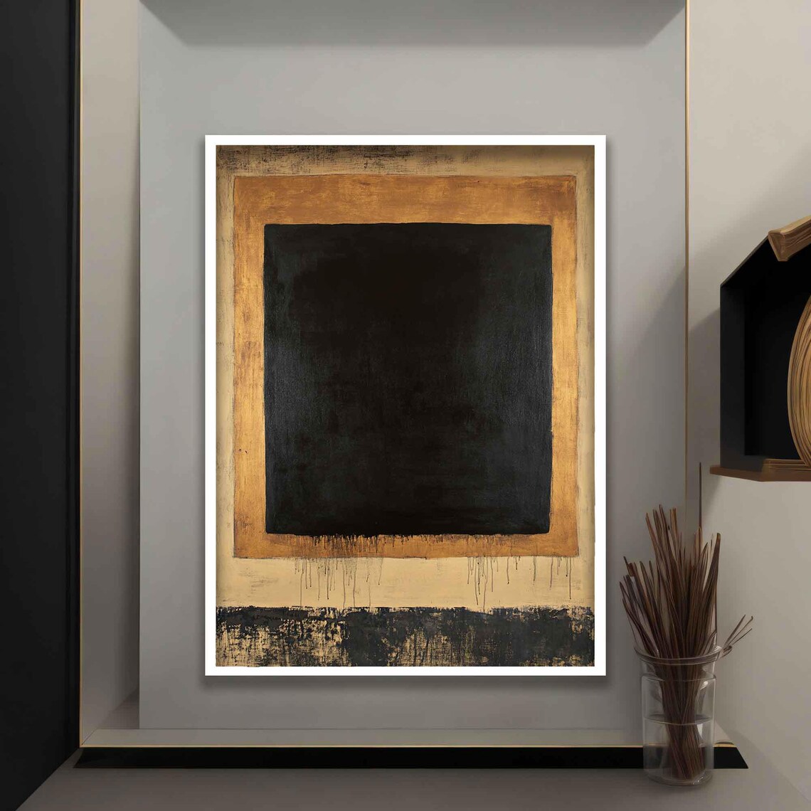 Mark Black And Orange Wall Art Mark Rothko Production Modern Wall Art Abstract Art Black And Orange Abstract - Image 4