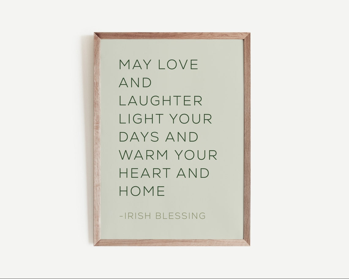 Irish Blessing May Love And Laughter Typography Quote Poster - Image 3