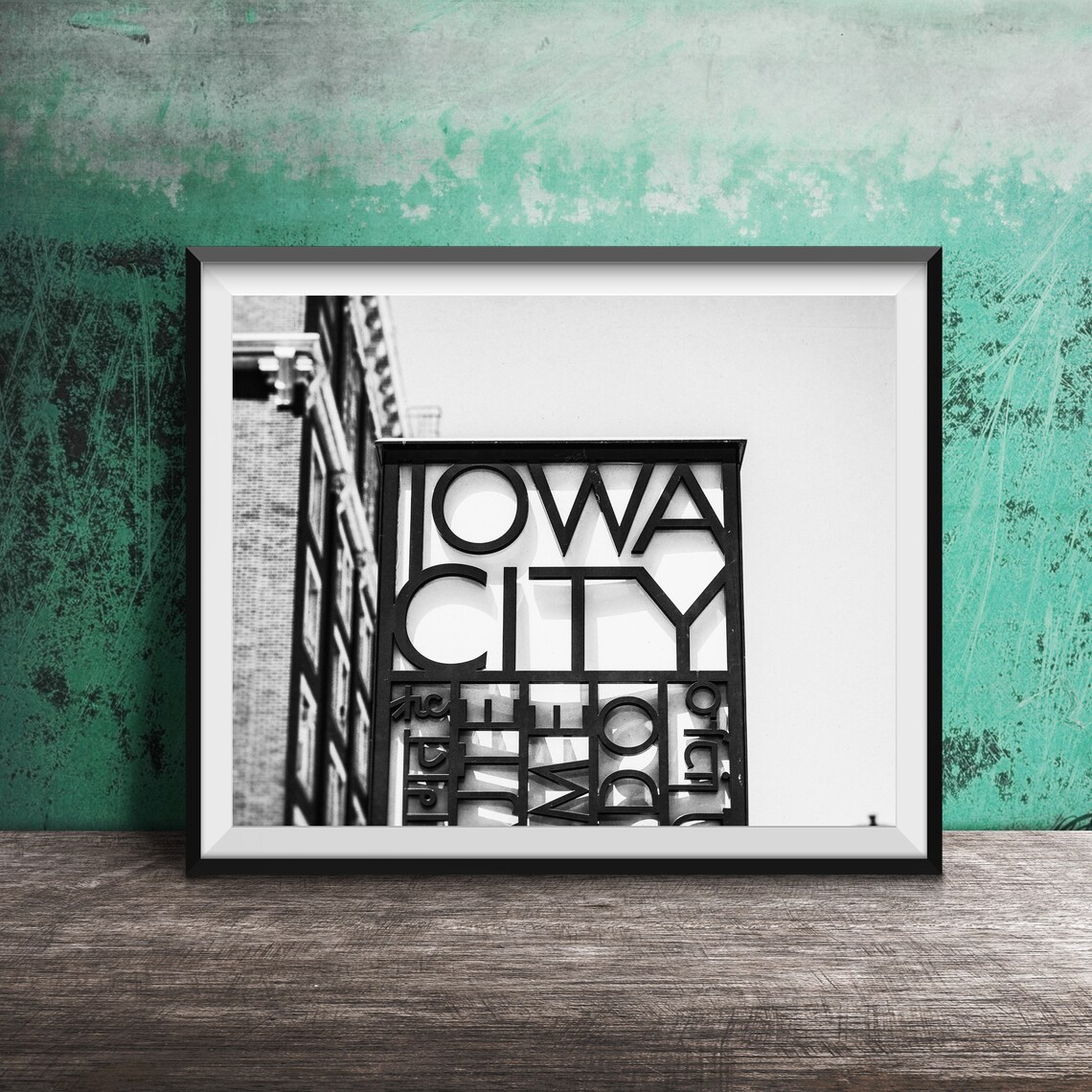 Iowa City Art Deco Metal Welcome Sign Vintage Photography Poster - Image 2