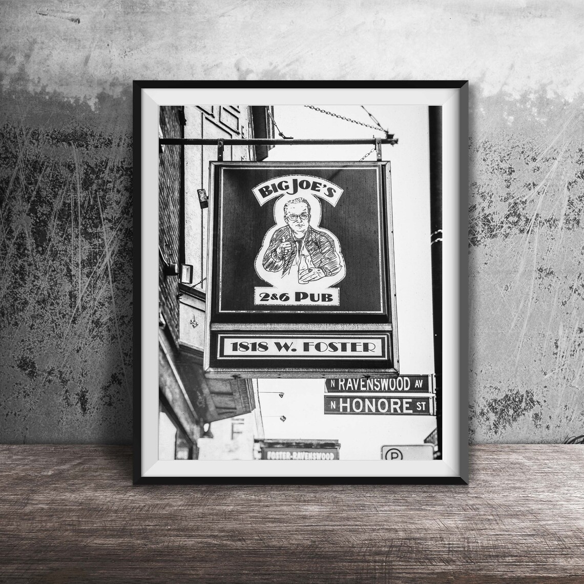 Big Joes 26 Pub W Foster Chicago Hanging Sign Photography Poster - Image 2