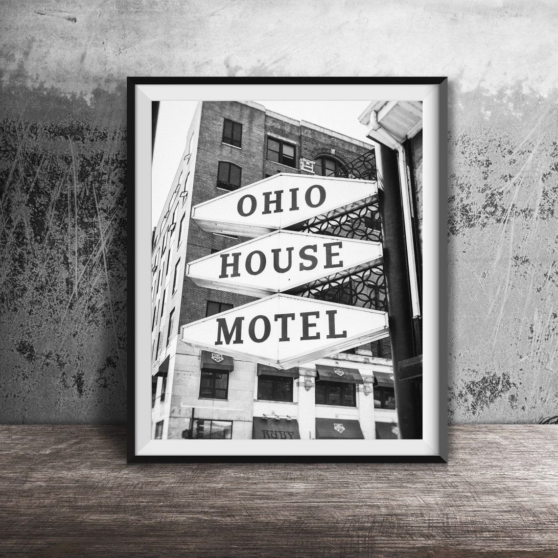 Ohio House Motel Red Diamond Road Signs River North Chicago Poster - Image 2