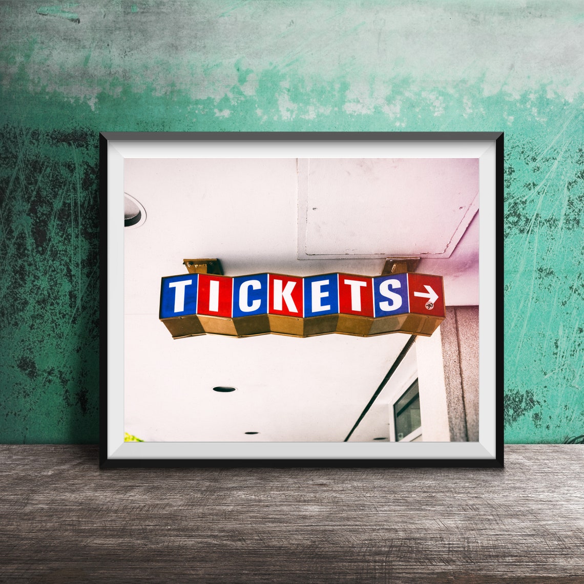 Tickets Sign Photography Unframed Wall Art Print Movie Cinema Theater Theatre Room Entryway Home Decor Original Fine Art Print